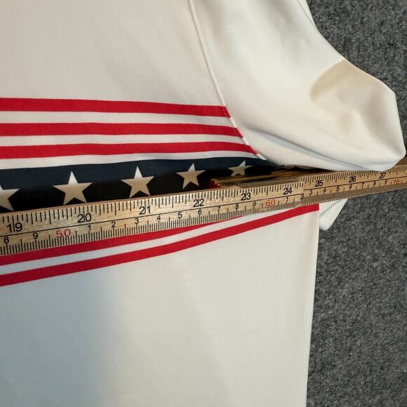 Puma Volition America Polo Shirt Mens XL White Performance Stars Stripes USA - Picture 6 of 9